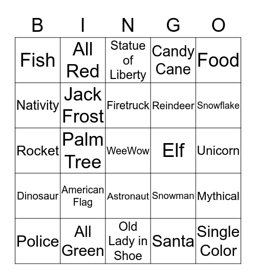 WeeWow Bingo Card