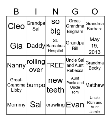 Happy Birthday Owen! Bingo Card