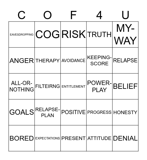 COG B-I-N-G-O Bingo Card