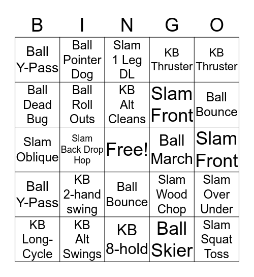 Bells and Balls Bingo Card