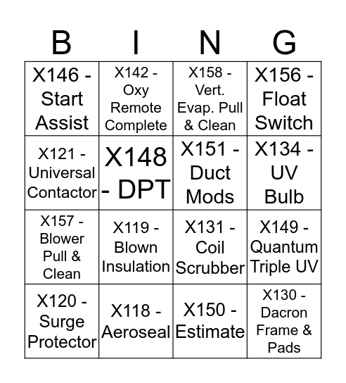 BRO-INGO Bingo Card