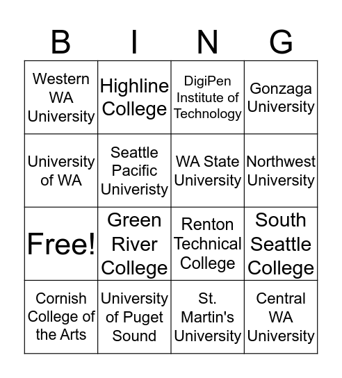 Colleges Where You Can Use the CBS Bingo Card
