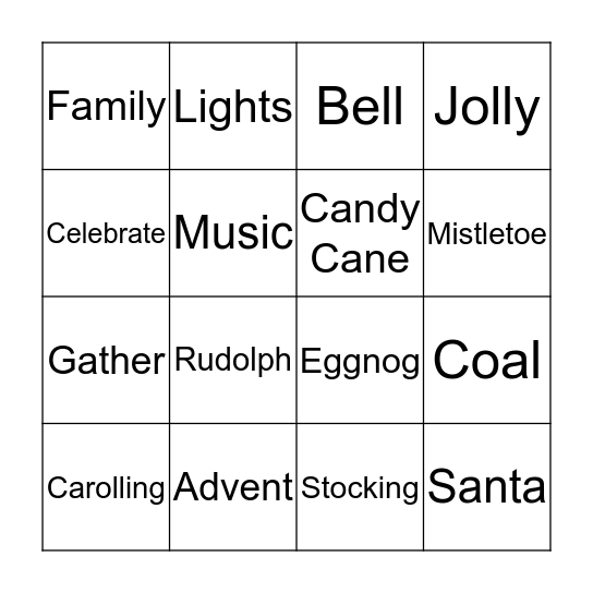 CHRISTMAS BINGO Card