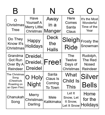 BCSD Christmas Bingo Card
