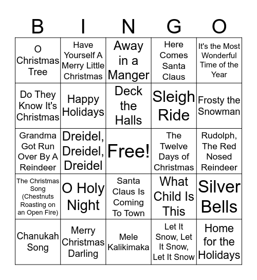 BCSD Christmas Bingo Card