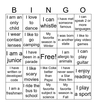 CIQS DAY Bingo Card
