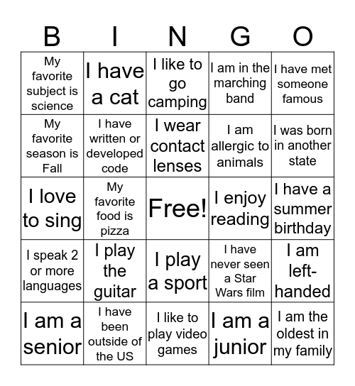 CIQS DAY Bingo Card