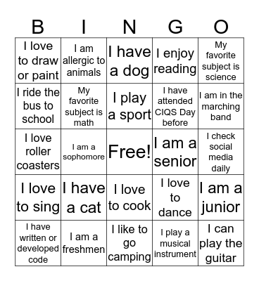 CIQS DAY Bingo Card