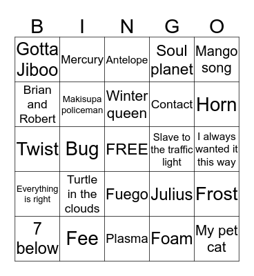 Casey's Blast Off Bingo- NYE in NYC Edition Bingo Card