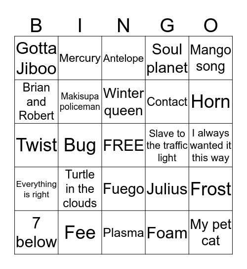 Casey's Blast Off Bingo- NYE in NYC Edition Bingo Card