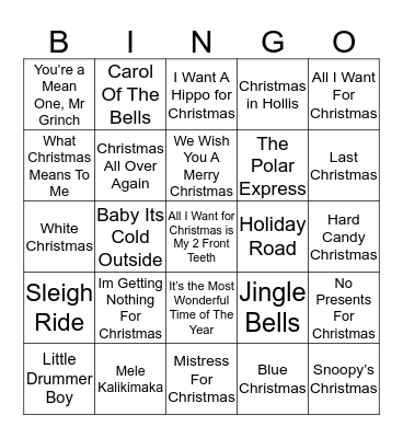 Christmas Bingo 11 Bingo Card