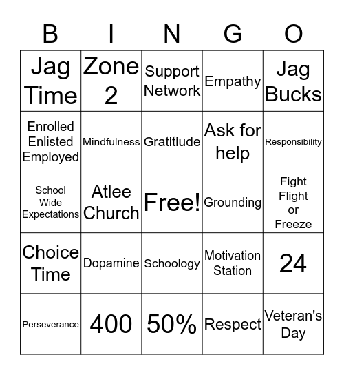 Georgetown Holiday Bingo Card