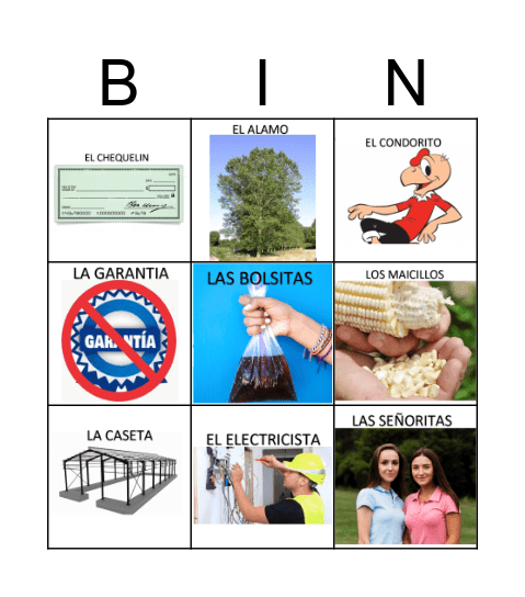 Loteria Casa Maria Isabel Bingo Card