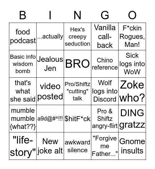 DC Discord Bingo Card