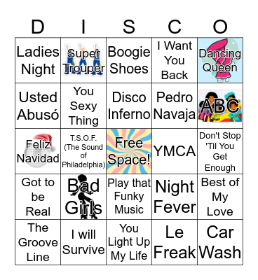 Groovy Hits of the 1970s! Bingo Card