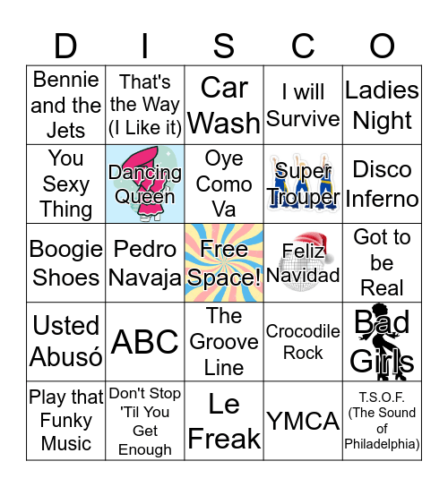 Groovy Hits of the 1970s! Bingo Card