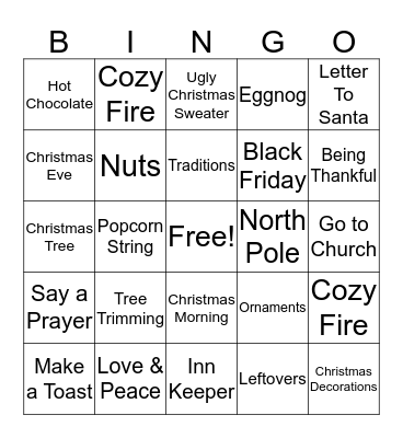 Christmas Bingo Card