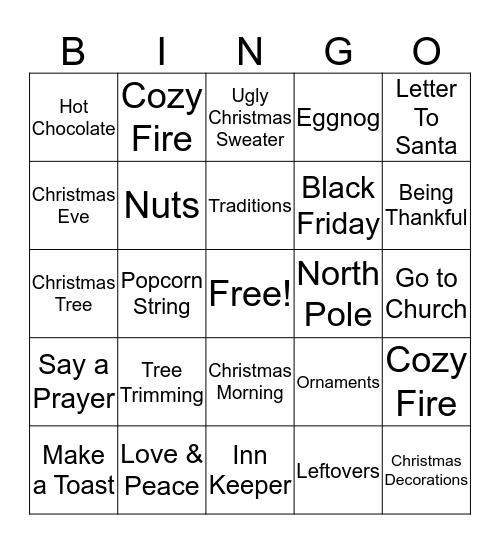 Christmas Bingo Card