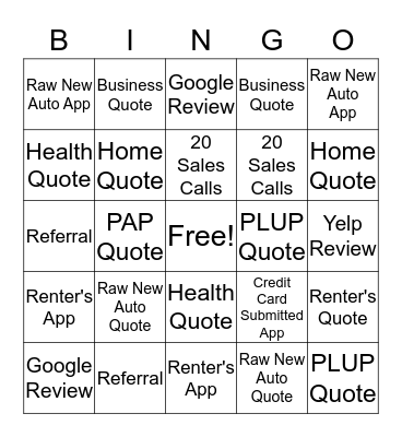 Success in 2020 Bingo Card