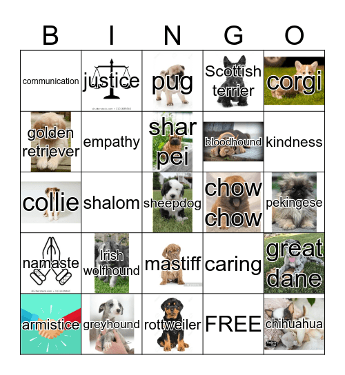 Ms. Astor's Peace and Puppies Bingo 2019 Bingo Card