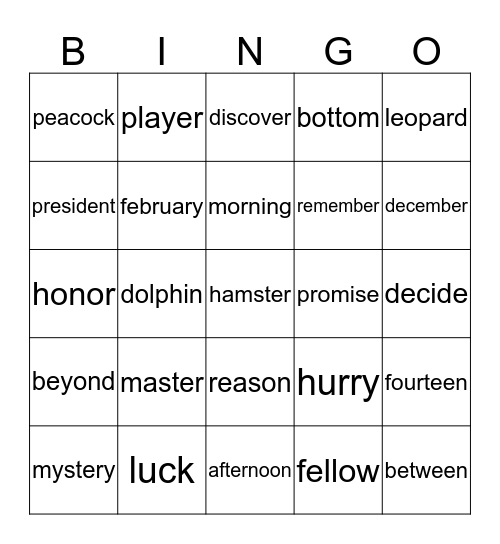 Bingo Card