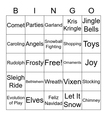 Christmas Bingo Card