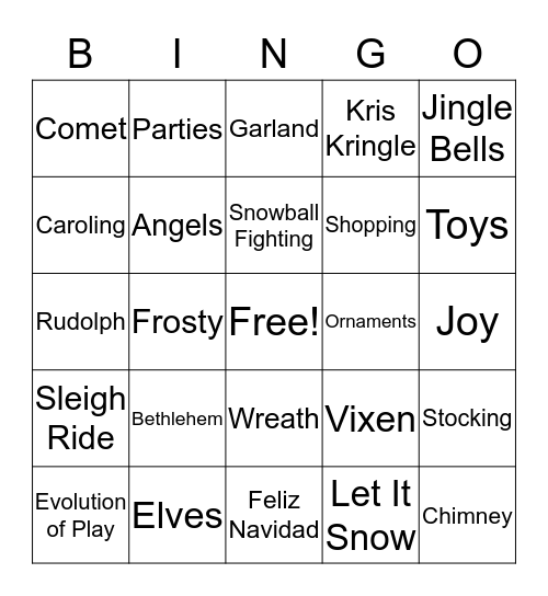 Christmas Bingo Card