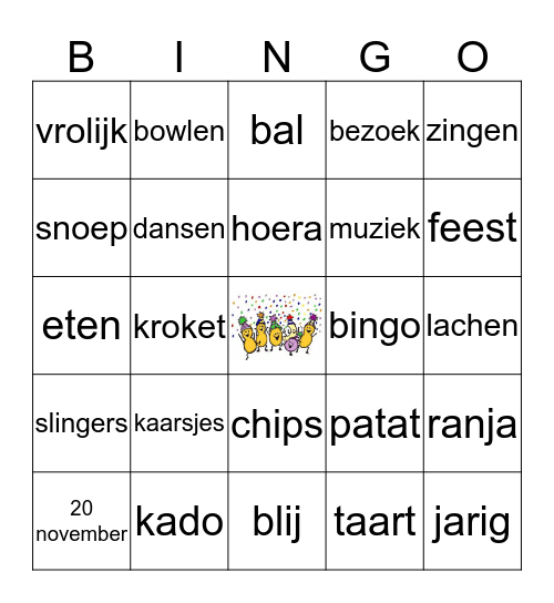 Verjaardag Luuk Bingo Card