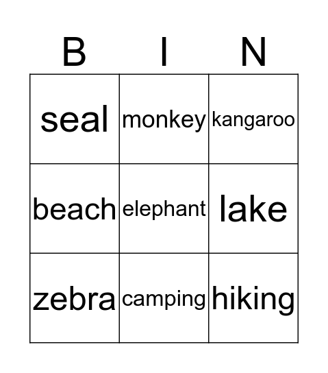 Rybí Bingo Card