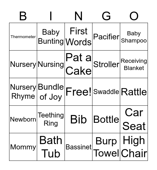 Baby Bingo Card