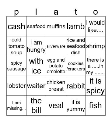 El restaurante en España Bingo Card