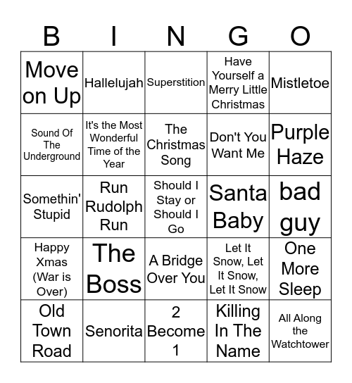 Christmas Bingo Card