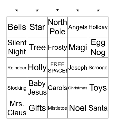 CHRISTMAS BINGO Card
