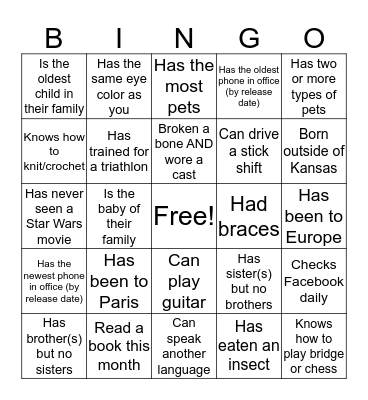 IMAGEMAKERS TRIVIA BINGO Card