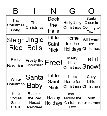 Christmas Bingo Card