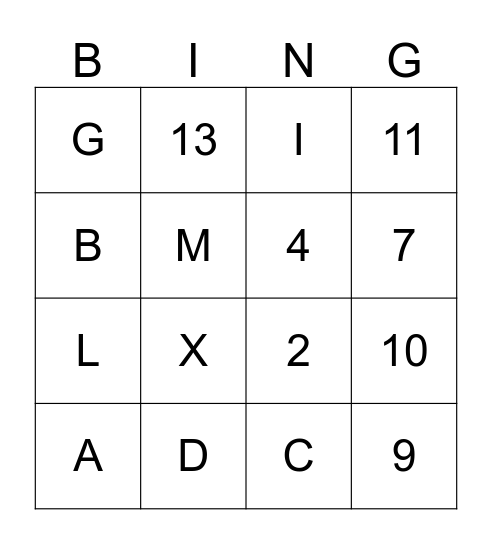 Music Bingo #1024 Bingo Card