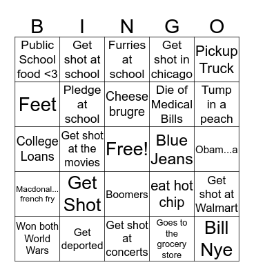 American Bingo Card