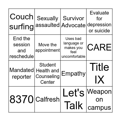 Bingo Card