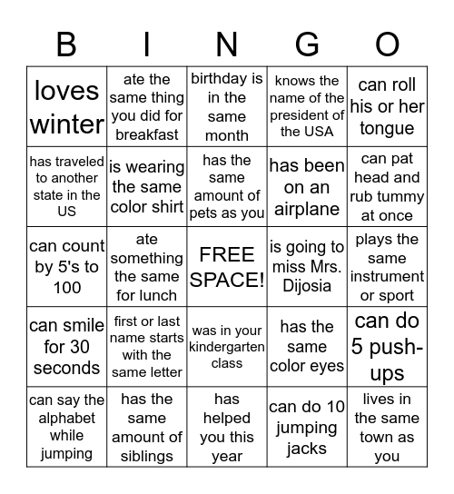 Find someone who... Bingo Card
