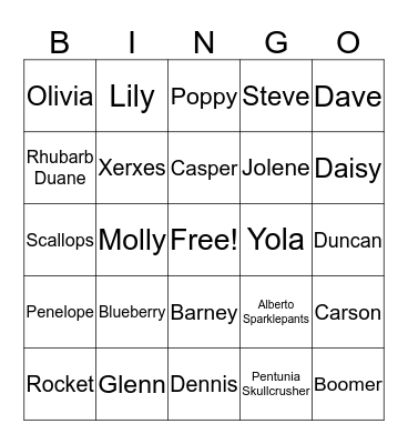 Zoo Animal Names Bingo Card