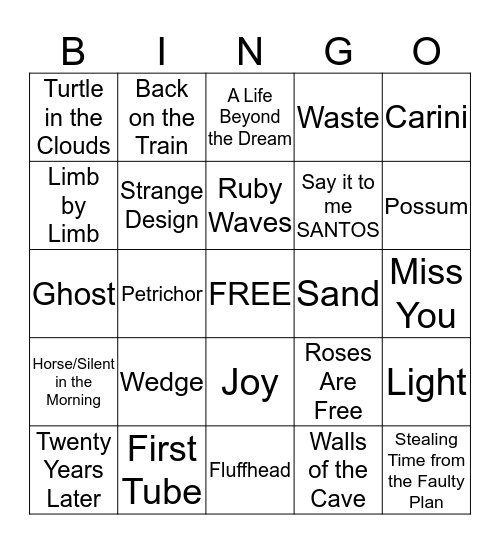 Jenny's Blast Off Bingo - NYE in NYC Edition Bingo Card