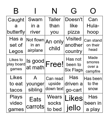 Find someone who has/is... Bingo Card
