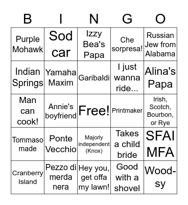 Fifty Years of Tommaso Bingo Card
