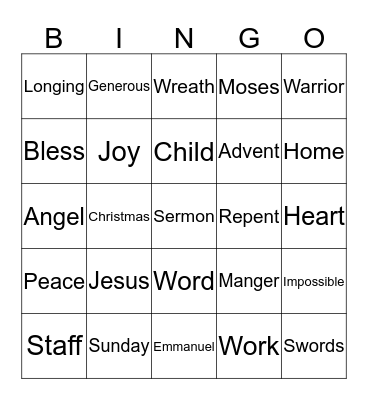 Christmas Eve Bingo 2019 Bingo Card