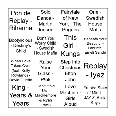 STAFF 00s/10s/Xmas Bingo Card