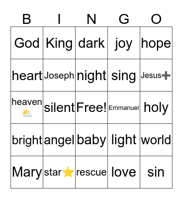 Old Town Christmas Bingo Card