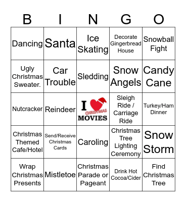 Christmas Movie Bingo Card