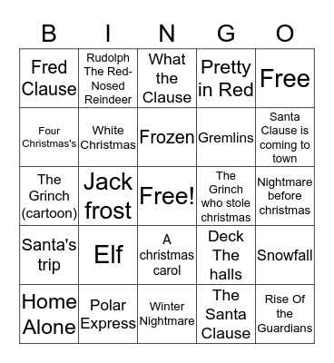 Christmas Bingo Card