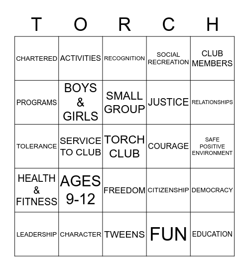 LUKE AFB TORCH CLUB  Bingo Card