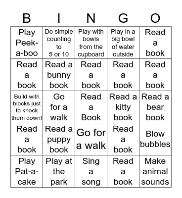 PAWS TO READ! Bingo Card